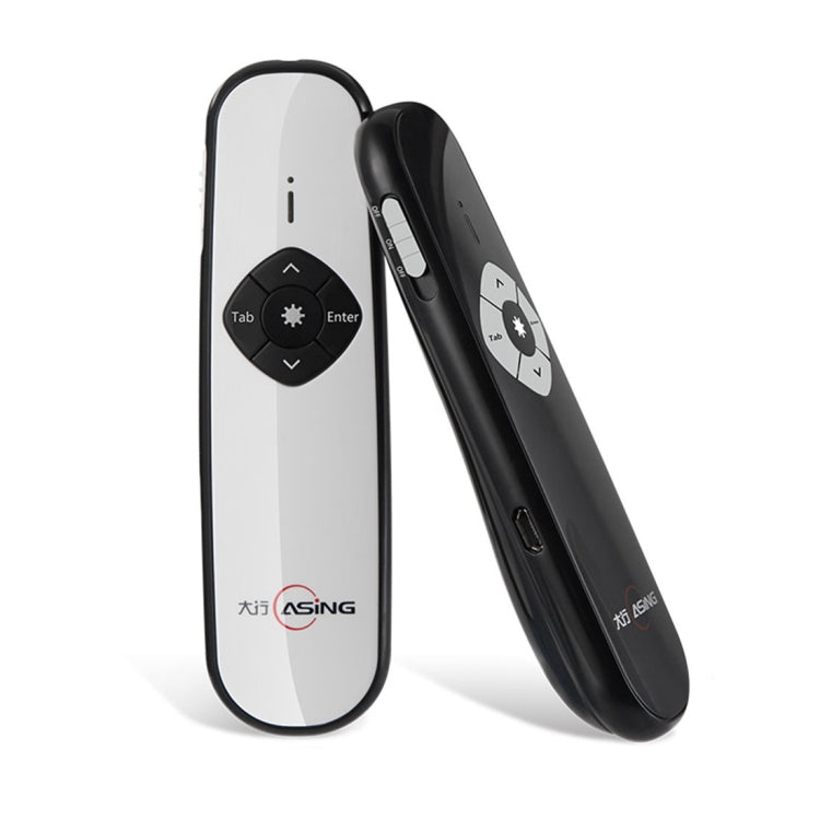 ASiNG A800 USB Charging 2.4GHz Wireless Presenter PowerPoint Clicker Representation Remote Control Pointer, Control Distance: 100m, Distance: 100m(White)