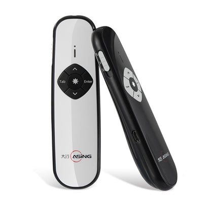 ASiNG A800 USB Charging 2.4GHz Wireless Presenter PowerPoint Clicker Representation Remote Control Pointer, Control Distance: 100m, Distance: 100m(White)