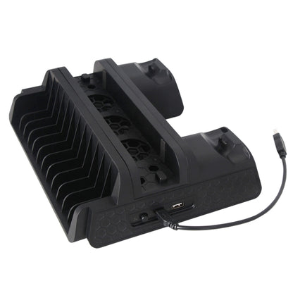 DOBE TP4-882 3 in 1 Game Console Cooling Fan + Game Storage Slots + Game Controller Charging Dock for Sony PS4 / PS4 Pro / PS4 Slim, For PS4 / PS4 Pro / PS4 Slim