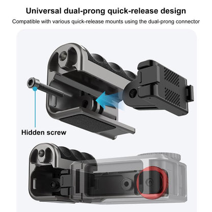 For DJI Osmo Action 5 Pro / 4 / 3 PULUZ Metal Camera Cage Expansion Adapter with Handle Grip, For DJI Osmo Action 5 Pro / 4 / 3