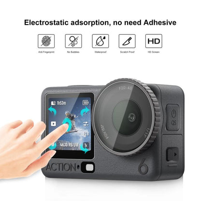 For DJI Osmo Action 6 / 6 Pro PULUZ Lens + Front and Back Screen Tempered Glass Film, Tempered Glass Film