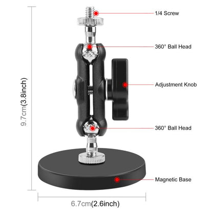 PULUZ Magnetic Pea-Style Clip Mount Holder with Mount Adapter & Long Screw, Magnetic Pea-Style Clip