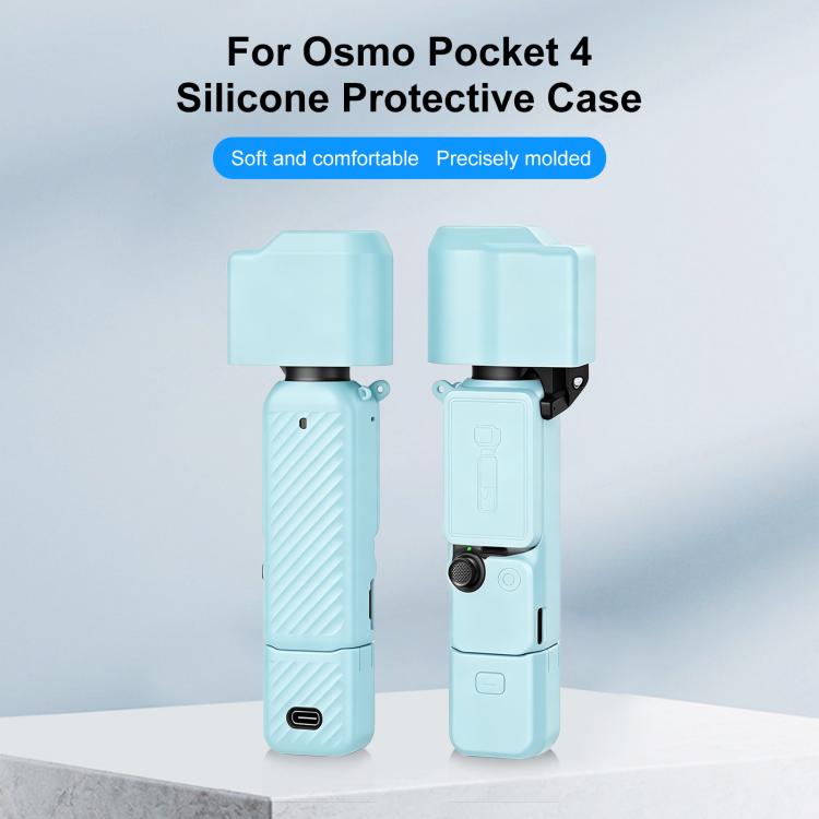For DJI OSMO Pocket 4 PULUZ 4 in 1 Body Lens Handle Screen Silicone TPU Cover