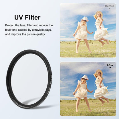 PULUZ 58mm UV Lens Filter Adapter Ring for GoPro MISSION 1 / 1 PRO, with Lens Cover, Filter Adapter Ring