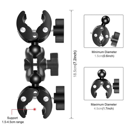 PULUZ Cycling Quick Release Bracket with 150cm Locking Selfie Stick Set, 2 x Dual-heads Crabs Clamps Handlebar Fixed Mount, Locking Selfie Stick