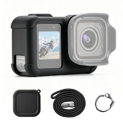 For GoPro MISSION 1 / 1 PRO PULUZ Body Silicone Protective Case with Lens Cover & Strap, For GoPro MISSION 1 / 1 PRO Silicone Case