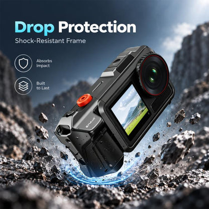 For DJI Osmo Action 5 Pro PULUZ Metal Camera Cage Expansion Adapter with Handle Grip & Lens Cap & Cold Shoes, For DJI Osmo Action 5 Pro