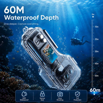For Insta360 Luna Ultra Waterproof Housing 60m/196ft Underwater Diving Case, High-transparency Optical Glass, For Insta360 Luna Ultra