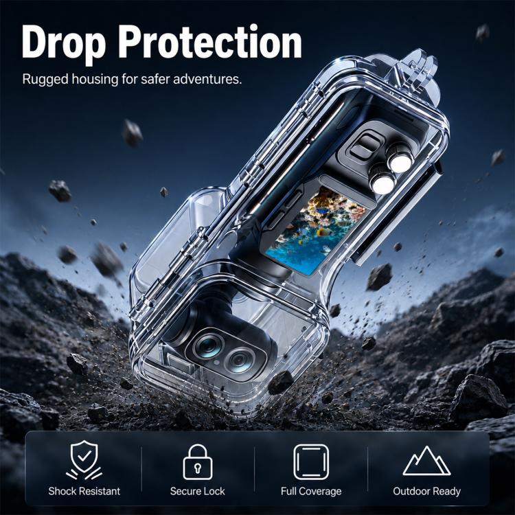 For Insta360 Luna Ultra Waterproof Housing 60m/196ft Underwater Diving Case, High-transparency Optical Glass, For Insta360 Luna Ultra