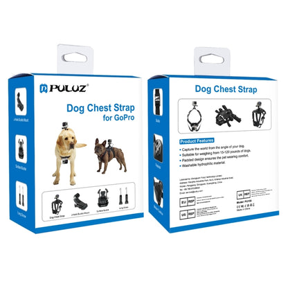 PULUZ Hound Dog Fetch Harness Adjustable Chest Strap Mount for GoPro, Insta360, DJI and Other Action Cameras, Dog Chest Strap
