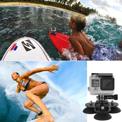 PULUZ Triangle Suction Cup Mount with Screw for GoPro, Insta360, DJI and Other Action Cameras, Triangle Sucker Mount