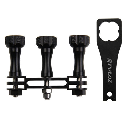 PULUZ CNC Aluminum Multi-functional Connection Mount with 3 Long Screws & Wrench for GoPro, Insta360, DJI and Other Action Cameras, 3 Long Screws