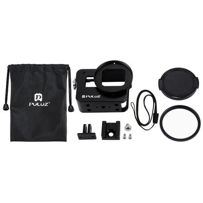 PULUZ Housing Shell CNC Aluminum Alloy Protective Cage with 52mm UV Lens for GoPro HERO(2018) /7 Black /6 /5, For HERO6 /5 No Frame, For HERO5/6 No Frame