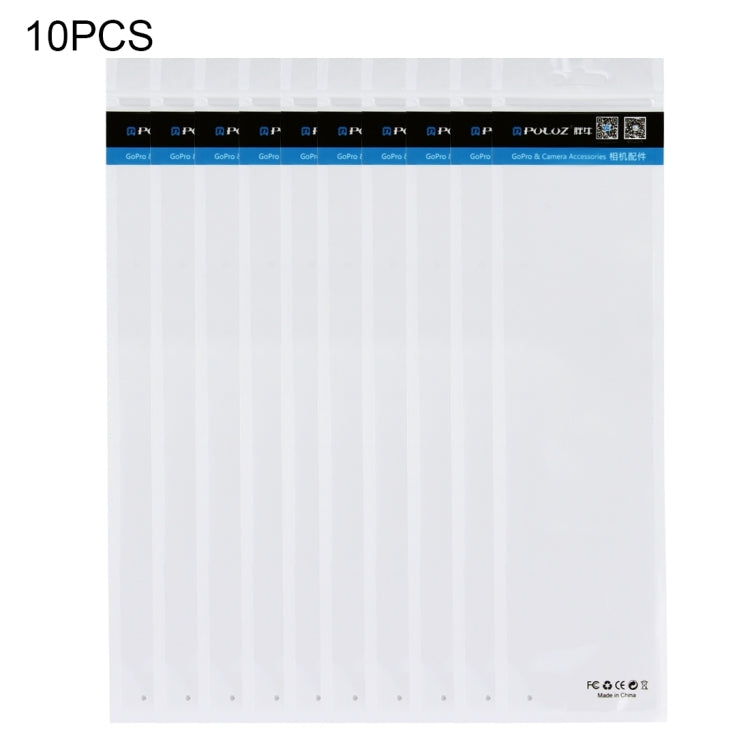 10 PCS PULUZ 34.5cm x 9cm Hang Hole Clear Front White Pearl Jewelry Zip Lock Packaging Bag(Size: S, Lengthened type), Size: S, Lengthened type