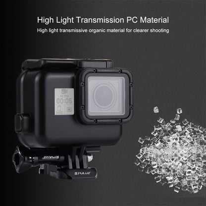 PULUZ 60m Waterproof Housing Protective Case for GoPro HERO(2018) / HERO7 Black /6 /5, with Buckle Basic Mount & Screw, No Need to Remove Lens, 2 in 1 for HERO5, 2 in 1 for HERO5 (AE)