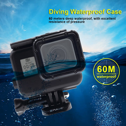 PULUZ 60m Waterproof Housing Protective Case for GoPro HERO(2018) / HERO7 Black /6 /5, with Buckle Basic Mount & Screw, No Need to Remove Lens, 2 in 1 for HERO5, 2 in 1 for HERO5 (AE)