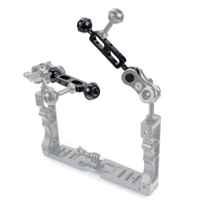 PULUZ 5.1 inch 13cm Aluminum Alloy Dual Balls Arm, Ball Diameter: 25mm, 5.1 inch (Black), 5.1 inch (Red)