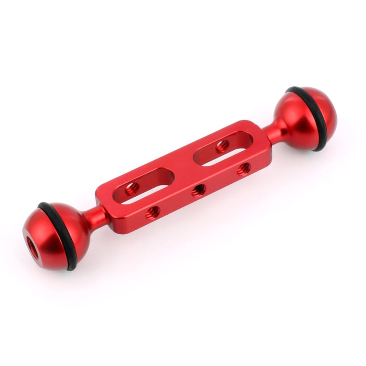 PULUZ 5.1 inch 13cm Aluminum Alloy Dual Balls Arm, Ball Diameter: 25mm, 5.1 inch (Red)