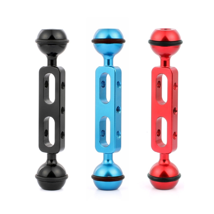 PULUZ 5.1 inch 13cm Aluminum Alloy Dual Balls Arm, Ball Diameter: 25mm, 5.1 inch (Red)