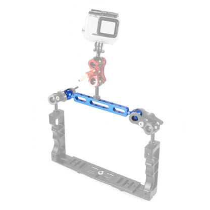 PULUZ 7.87 inch 20cm Aluminum Alloy Dual Balls Arm for Underwater Torch / Video Light, Ball Diameter: 2.54cm, 7.87 inch (Black), 7.87 inch (Blue), 7.87 inch (Red)