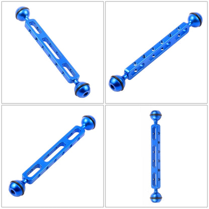 PULUZ 7.87 inch 20cm Aluminum Alloy Dual Balls Arm for Underwater Torch / Video Light, Ball Diameter: 2.54cm, 7.87 inch (Black), 7.87 inch (Blue), 7.87 inch (Red)