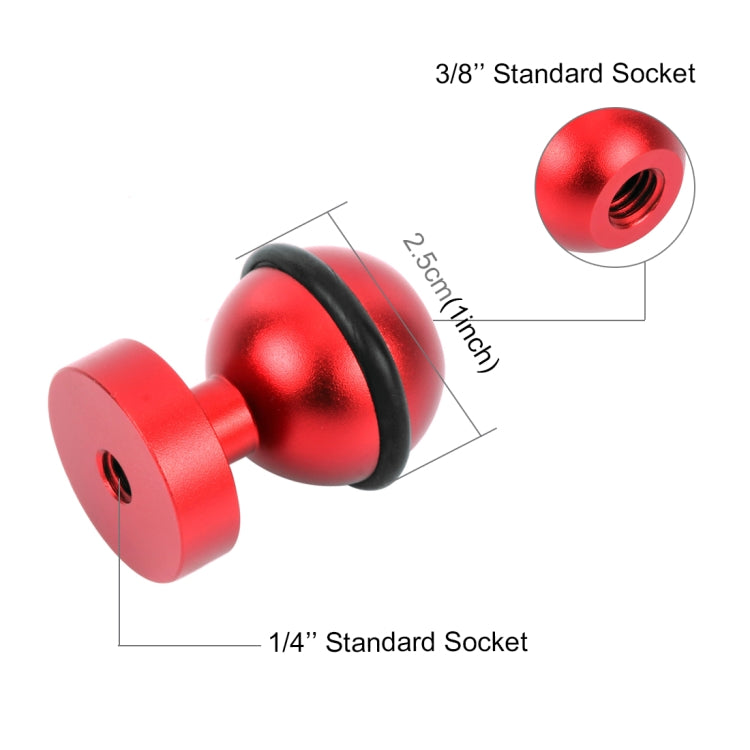 PULUZ CNC Aluminum Ball Head Adapter Mount for GoPro, Insta360, DJI and Other Action Cameras, Diameter: 2.5cm, CNC Aluminum (Red), CNC Aluminum (Black), CNC Aluminum (Blue)