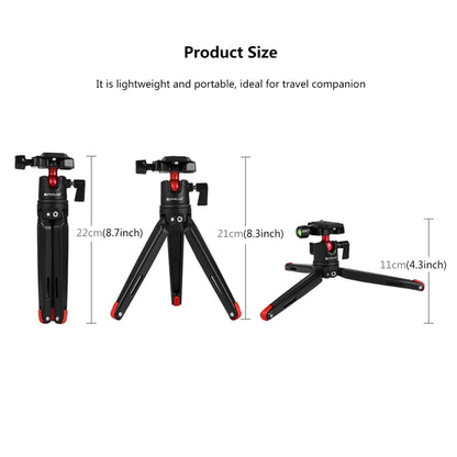 PULUZ Pocket Mini Metal Desktop Tripod Mount with 360 Degree Ball Head for DSLR & Digital Cameras, Adjustable Height: 11-21cm, Desktop Tripod with Head, Tripod with Head(AE)