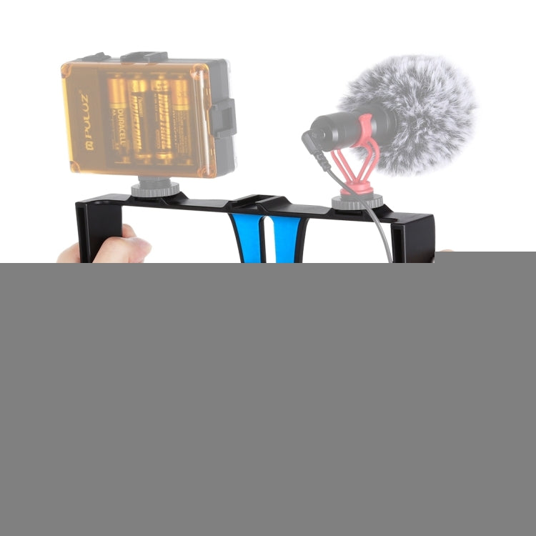 PULUZ Vlogging Live Broadcast Smartphone Video Rig Filmmaking Recording Handle Stabilizer Bracket for iPhone, Galaxy, Huawei, Xiaomi, HTC, LG, Google, and Other Smartphones, Vlogging Rig