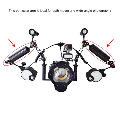 PULUZ 10.8 inch 27.5cm Length 80mm Diameter Dual Balls Carbon Fiber Floating Arm, Ball Diameter: 25mm, Buoyancy: 900g, 10 inch 900g Buoyancy