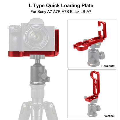 PULUZ 1/4 inch Vertical Shoot Quick Release L Plate Bracket Base Holder for Sony A7R / A7 / A7S, For Sony A7R (Red), For Sony A7R (Black)