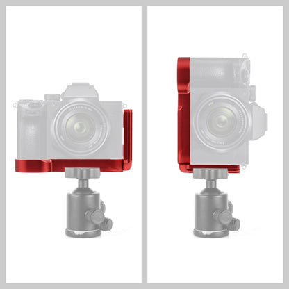 PULUZ 1/4 inch Vertical Shoot Quick Release L Plate Bracket Base Holder for Sony A7R / A7 / A7S, For Sony A7R (Red), For Sony A7R (Black)