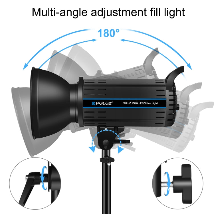 PULUZ 150W Studio Video Light 5600K Monochromatic Temperature Built-in Dissipate Heat System with Remote Control, 150W 5600K US Plug, 150W 5600K UK Plug, 150W 5600K EU Plug, 150W 5600K AU Plug
