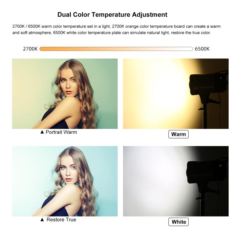 PULUZ 220V 120W Studio Video Light Dual Color Temperature Built-in Dissipate Heat System with Remote Control, 120W 2700K-6500K UK Plug, 120W 2700K-6500K US Plug, 120W 2700K-6500K EU Plug