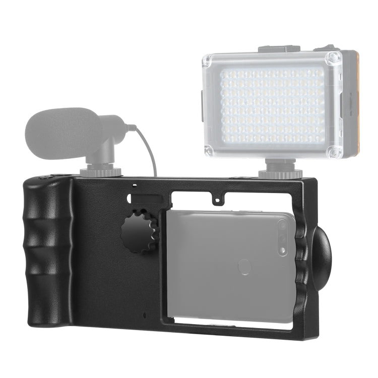 PULUZ Bluetooth Handheld Vlogging Live Broadcast Smartphone Video Rig Cage Filmmaking Recording Handle Stabilizer Bracket for iPhone, Galaxy, Huawei, Xiaomi, HTC, LG, Google, and Other Smartphones, Bluetooth Rig