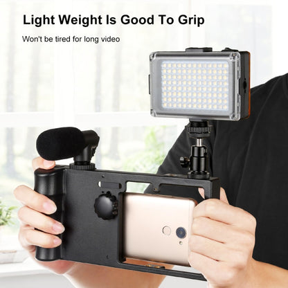 PULUZ Bluetooth Handheld Vlogging Live Broadcast Smartphone Video Rig Cage Filmmaking Recording Handle Stabilizer Bracket for iPhone, Galaxy, Huawei, Xiaomi, HTC, LG, Google, and Other Smartphones, Bluetooth Rig