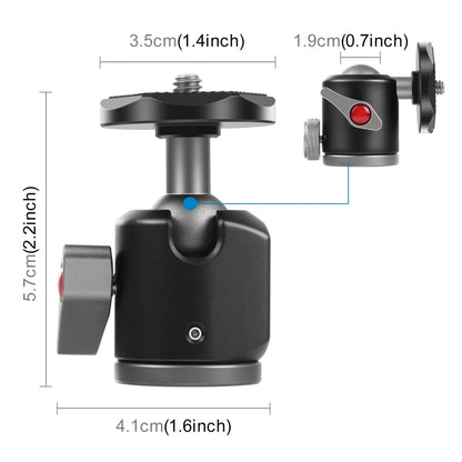 PULUZ Cold Shoe Aluminum Alloy Tripod Ball Head Adapter, Single Cold Shoe