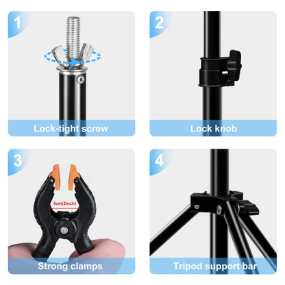 2 x 2m Photo Studio Background Support Stand Backdrop Crossbar Bracket, 2 x 2m