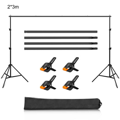 2 x 3m Photo Studio Background Support Stand Backdrop Crossbar Bracket, 2 x 3m