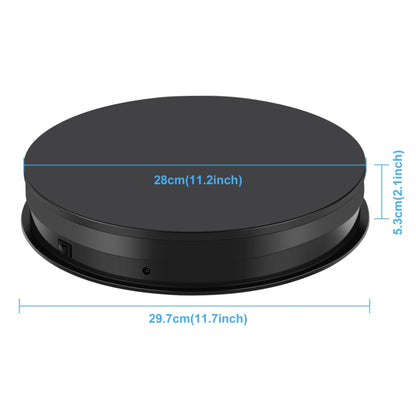 PULUZ 30cm Adjusting Speed Rotating Turntable Display Stand, Load 10-15kg, EU Plug, 30cm Load 10-15kg Black EU Plug, 30cm Load 10-15kg White EU Plug