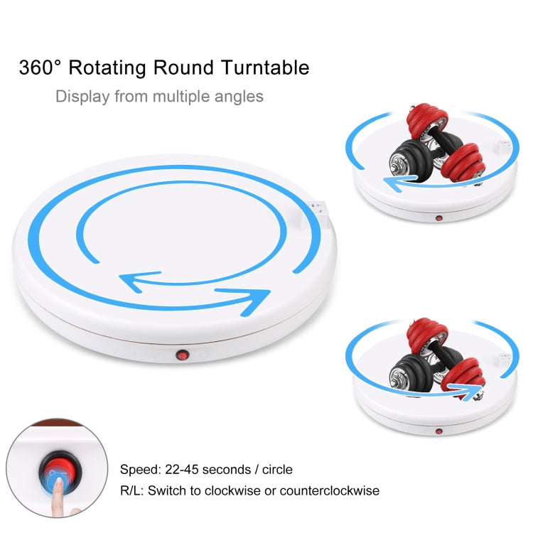 PULUZ 45cm Remote Control Adjusting Speed Rotating Turntable Display Stand with Power Socket, White, Load 100kg, 45cm Load 100kg White US Plug with Power Socket, 45cm Load 100kg White UK Plug with Power Socket...