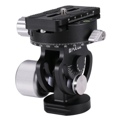 PULUZ 2-Way Pan/Tilt Tripod Head Panoramic Photography Head with Quick Release Plate & 3 Bubble Level, 2-Way Pan/Tilt Tripod