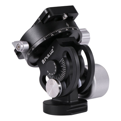 PULUZ 2-Way Pan/Tilt Tripod Head Panoramic Photography Head with Quick Release Plate & 3 Bubble Level, 2-Way Pan/Tilt Tripod