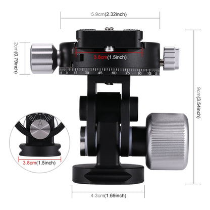PULUZ 2-Way Pan/Tilt Tripod Head Panoramic Photography Head with Quick Release Plate & 3 Bubble Level, 2-Way Pan/Tilt Tripod
