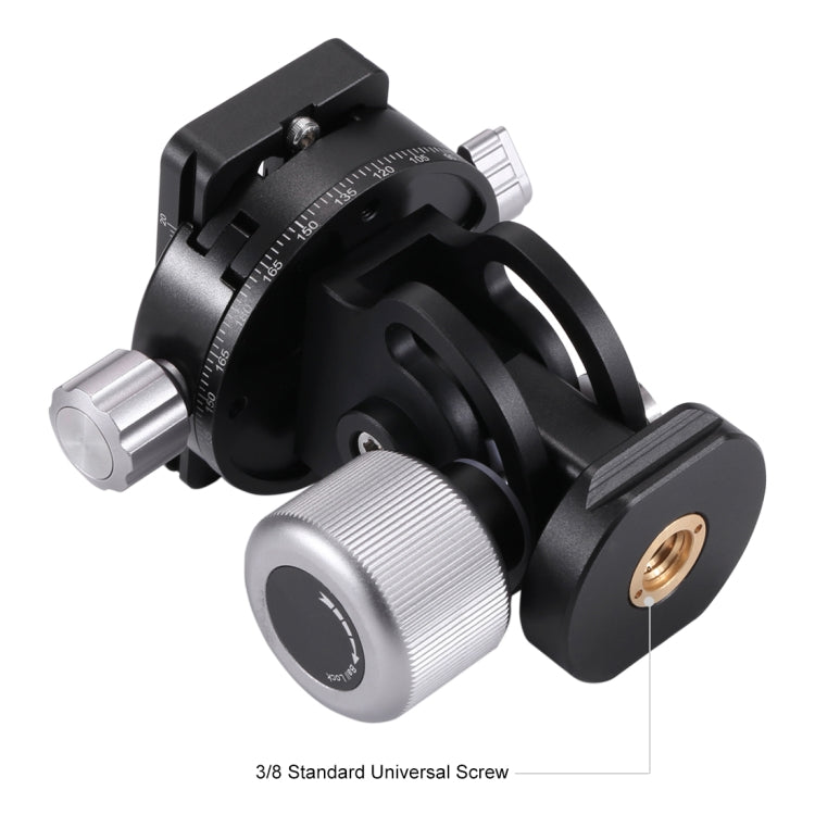 PULUZ 2-Way Pan/Tilt Tripod Head Panoramic Photography Head with Quick Release Plate & 3 Bubble Level, 2-Way Pan/Tilt Tripod