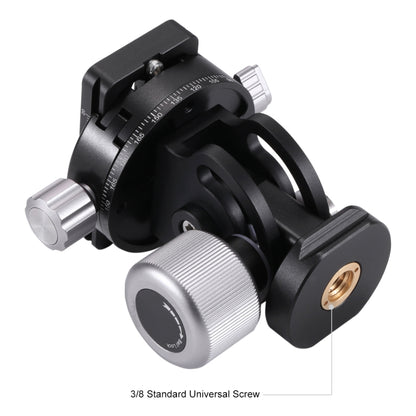 PULUZ 2-Way Pan/Tilt Tripod Head Panoramic Photography Head with Quick Release Plate & 3 Bubble Level, 2-Way Pan/Tilt Tripod
