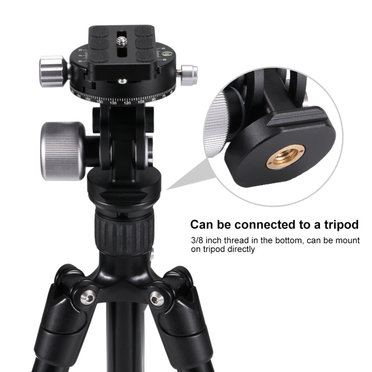 PULUZ 2-Way Pan/Tilt Tripod Head Panoramic Photography Head with Quick Release Plate & 3 Bubble Level, 2-Way Pan/Tilt Tripod