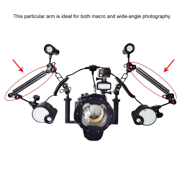PULUZ 12.59 inch 32cm Length 40mm Diameter Dual Balls Carbon Fiber Floating Arm, Ball Diameter: 25mm, Buoyancy:189g, 12 inch 200g Buoyancy