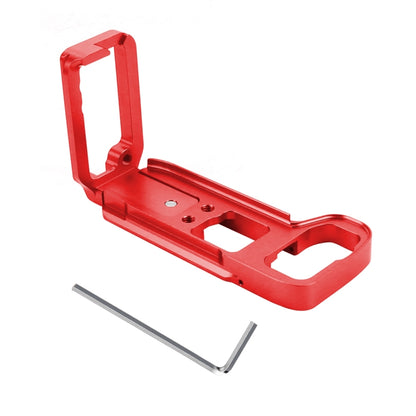 PULUZ 1/4 inch Vertical Shoot Quick Release L Plate Bracket Base Holder for Sony A9 (ILCE-9) / A7 III/ A7R III, For Sony A9 (Red)