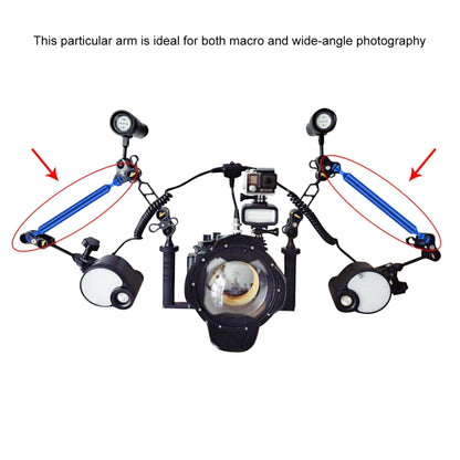 PULUZ 5 inch 13cm Length 20.8mm Diameter Dual Balls Carbon Fiber Floating Arm, Ball Diameter: 25mm, 5 inch Blue, 5 inch Red, 5 inch Black