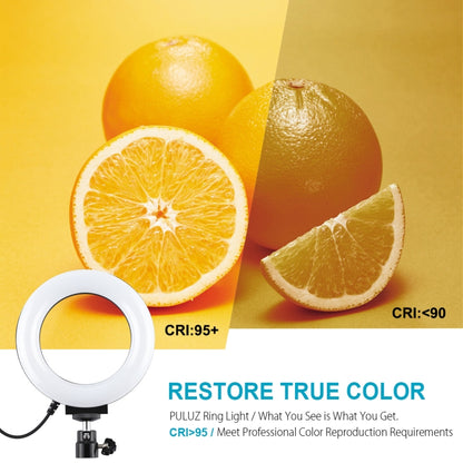 PULUZ 4.7 inch 12cm USB 3 Modes Dimmable LED Ring Selfie Beauty Vlogging Photography Video Lights with Tripod Ball Head, 4.7 inch with Ball Head
